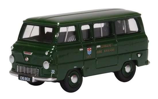Oxford Diecast Model Car FDE016 Ford 400 E 400E Minibus London Fire Brigade 1/76 OO railway scale