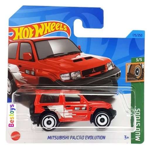 Hotwheels Hot Wheels Diecast Model Car 2023 175/250 Mitsubishi Pajero Evolution Mud Studs 1/64 scale