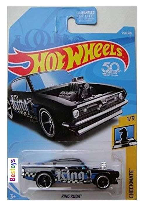 Hotwheels Hot Wheels Diecast Model Car 2018 261/365 King Cuda Checkmate 50th Anniv 1/64 scale