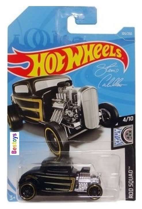 Hotwheels Hot Wheels Diecast Model Car 2019 105/250 Ford 1932 Caballero Rod Squad 1/64 scale