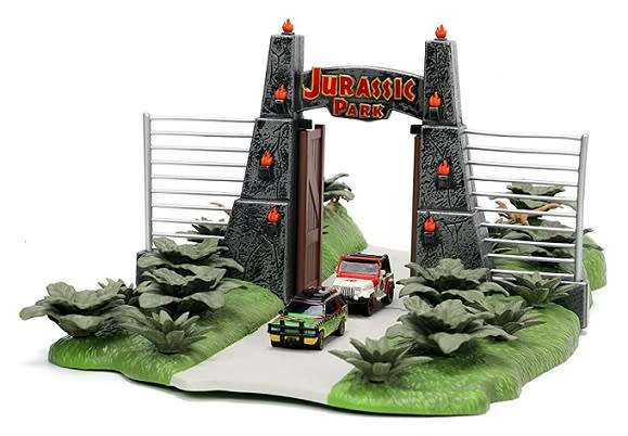 JADA Diecast Model Nano Set 34244 Jurassic Park Cars + Dinosaurs Diorama Movie Film TV