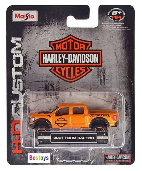 Maisto Diecast Model Car Harley Davidson Series Ford Raptor Pickup 2021 1/64 scale