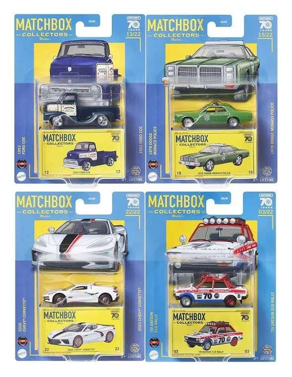 Matchbox 2023 Collectors Set Datsun Ford COE Dodge Monaco Chevy Corvette 70th Anniversary