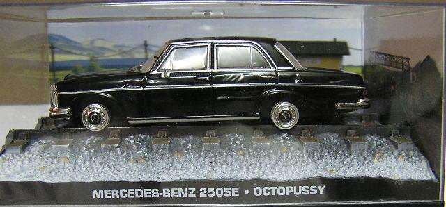 James Bond Diecast Model Car Collection Movie Film Mercedes Benz 250 SE Octopussy 1/43 scale new