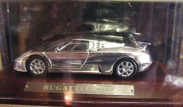 Chrome Collection Diecast Model Car , Bugatti EB 110 , 1/43 scale , chrome finish , new in box
