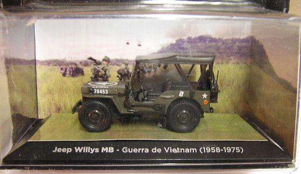 Military Vehicle Willys Jeep MB Guerra de Vietnam 1958 - 1975 , 1/43 scale , new in blister pack