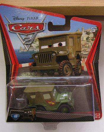 Disney Pixar Mattel Cars 2 2011 Movie Film No 15 Sarge Race Team Jeep ,1/55 scale,new in blister