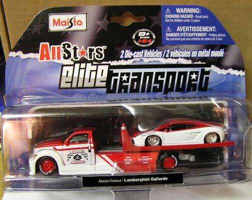 Maisto Car Elite Transport Flatbed Recovery Truck + Lamborghini Gallardo, 1/64 scale ,new in blister