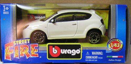 Burago Street Fire Diecast Model Car , Alfa Romeo Mito , 1/43 scale , new in box