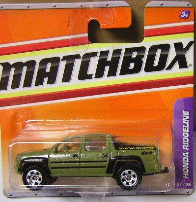 Matchbox Car No 27 , Honda Ridgeline Pickup Bakkie "Mountain Trek" ,2009 on card,new in blister pack