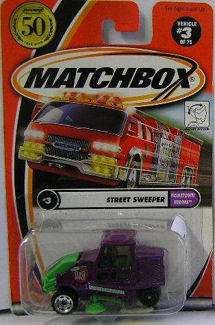 Matchbox Car 50th Anniversary No 3 , Street Sweeper "Big Apple" , 2001 on card , new in blister pack