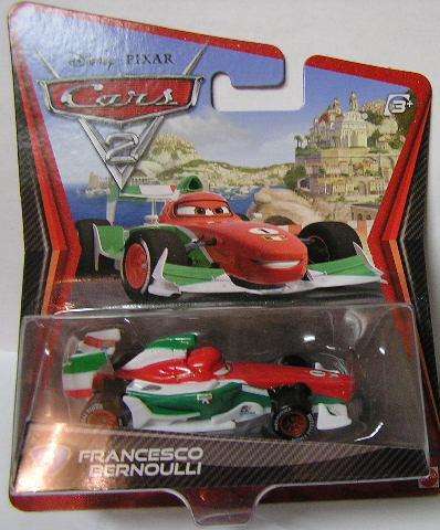 Mattel Diecast Model Car Disney Pixar Cars 2 Movie Film ,Francesco Bernoulli No 4 , 1/55 scale new