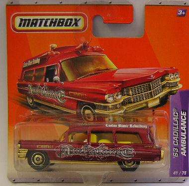 Matchbox Car No 41 , Cadillac Ambulance 1963 "Ambulance" , 2010 on card , new in blister pack