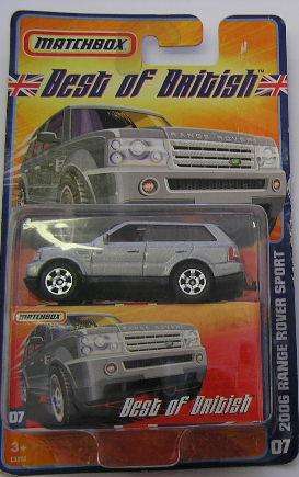 Matchbox Car Best of British No 7 , Range Rover Sport 2006 , 2006 on card , new in blister pack