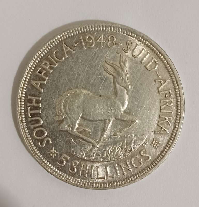 5 Shilling 1948 80% silver
