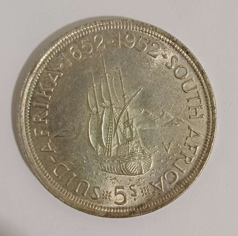 5 Shilling 1952 50% silver