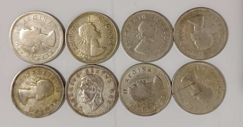 2 shilling set 50% silver