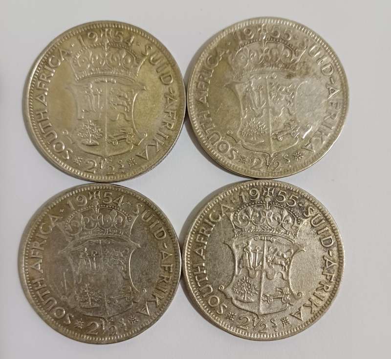 2 1/2 shilling set 50% silver