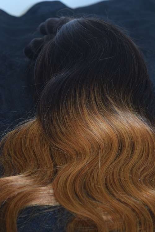 Peruvian & Brazilian virgin OMBRE lace frontal Wigs / 9A/wavy&straight/300g