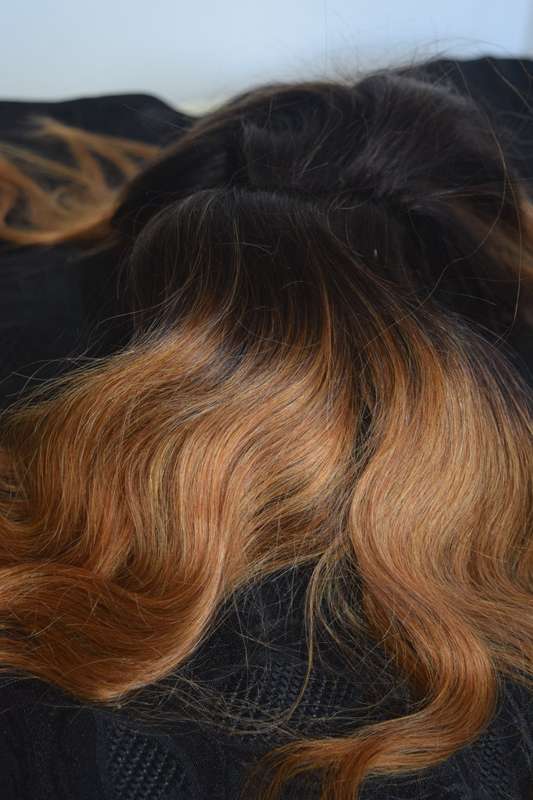 Peruvian & Brazilian virgin OMBRE lace frontal Wigs / 9A/wavy&straight/300g