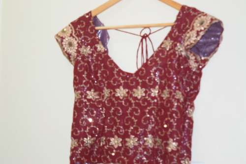 maroon Indian Lehnga size 8-12(Bust 32-34)*free shipping