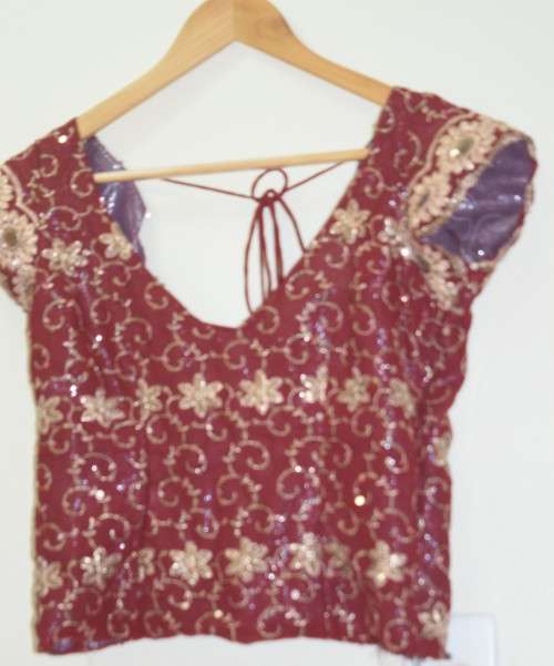 maroon Indian Lehnga size 8-12(Bust 32-34)*free shipping