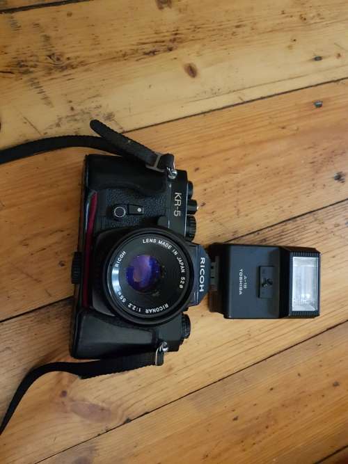 Ricoh KR-5 Camera with Toshiba A-18 Flash
