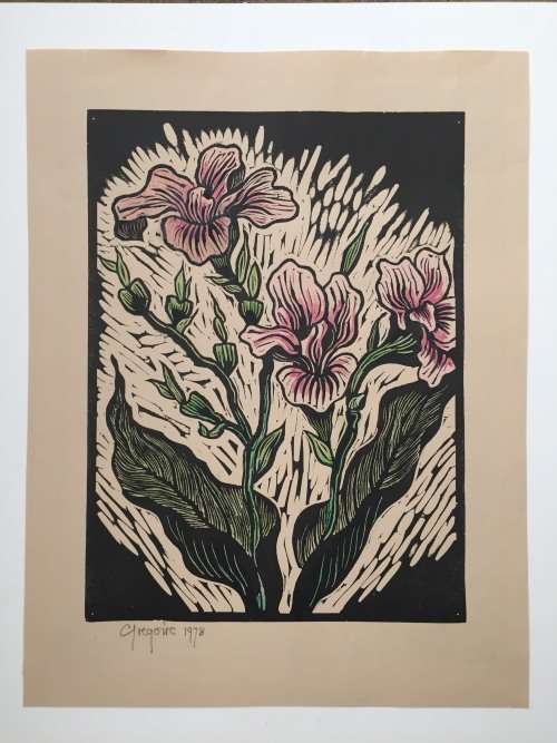 Gregoire Boonzaaier Linocut  signed and dated 1978