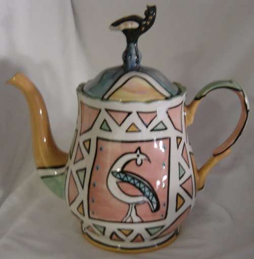 HAND PAINTED COLLECTABLE TEAPOT BY NINA BLOOM
