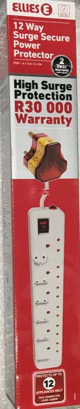 ELLIES 12 WAY SURGE SECURE POWER PROTECTOR- NEW IN BOX