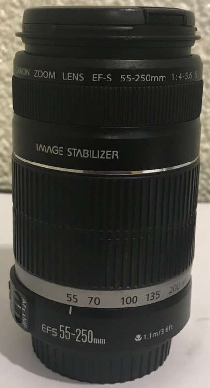 CANON LENS EF-S 55-250mm IMAGE STABLIZER IN GOOD WORKING CONDITION