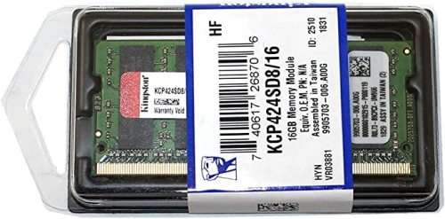 Kingston Value RAM KCP426SD8/16 16GB DDR4 2666MHz SODIMM Non ECC Notebook Memory Module