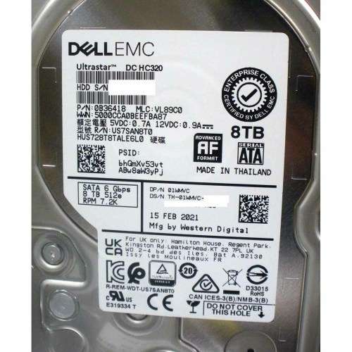 Western Digital - 8tb (HUS728T8TALE6L0 Dell EMC - Western Digital)  3.5` HDD New Sealed
