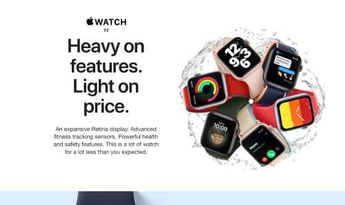 Apple Watch SE 40MM A2351 Space Gray Aluminum Case Black Sport Band-New