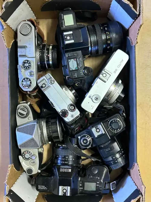 Vintage film camera lenses parts and accessories as is bargain box 3