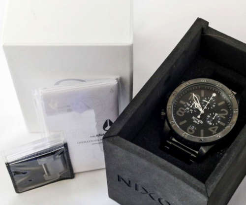 NIXON A486-632 A486632 Watch Mens 48-20 CHRONO All Gunmetal w/Link Authentic New