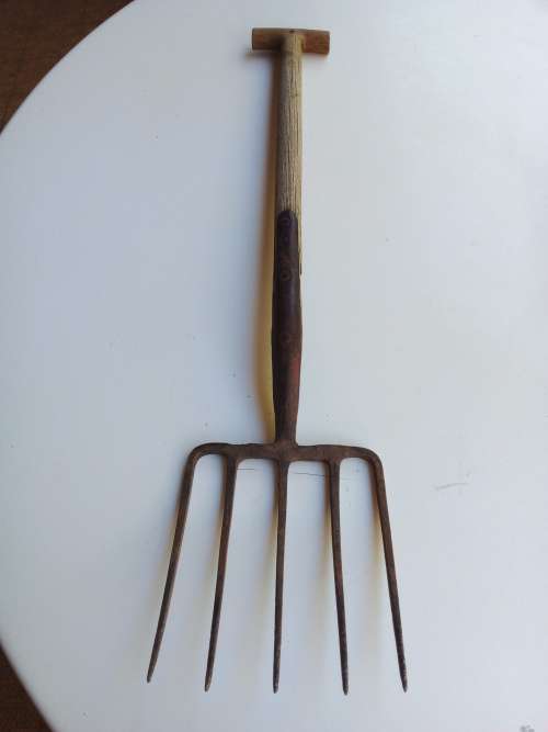 Antique Skelton Garden Fork / Made in England.
