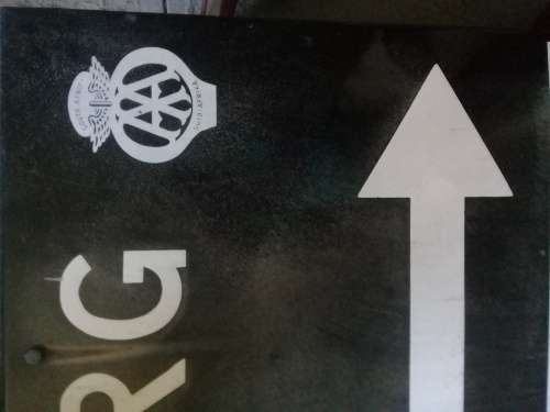 1940`s Enamel road sign board with South Africa AA sign on board / Rare find !!!