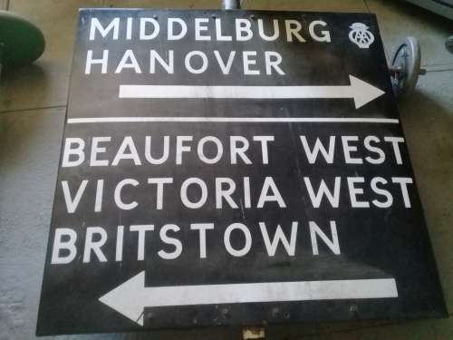 1940`s Enamel road sign board with South Africa AA sign on board / Rare find !!!