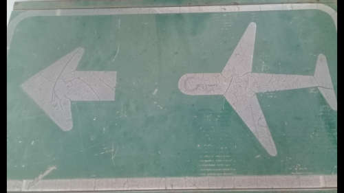 Airport - double sided - 1950`s metal sign with frame. Rare sign!!