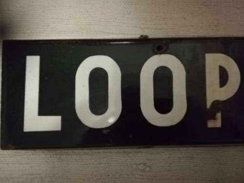 Enamel road name sign - Loop Str Cape Town (Circa 1940)