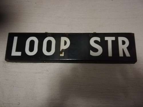 Enamel road name sign - Loop Str Cape Town (Circa 1940)