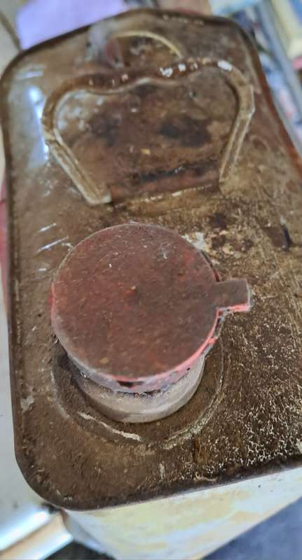 Collection of vintage oil cans.