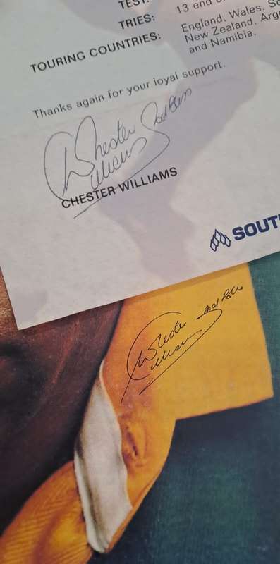 Chester Williams signed letter and book.