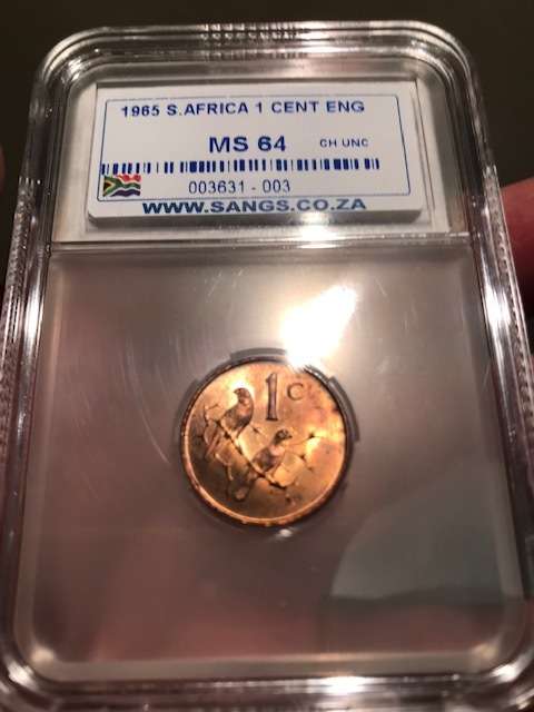 ########  1965 1 cent Eng SANGS MS 64 - R1 Auction !!! ##########