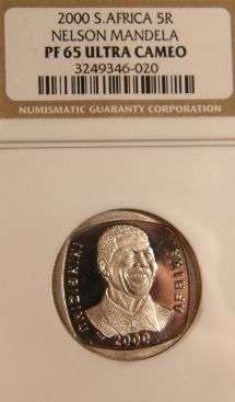 ####### 2000 Mandela R5  PF 65 Ultra Cameo - Super Rare Now @ GRAZY R1 AUCTION!!!########