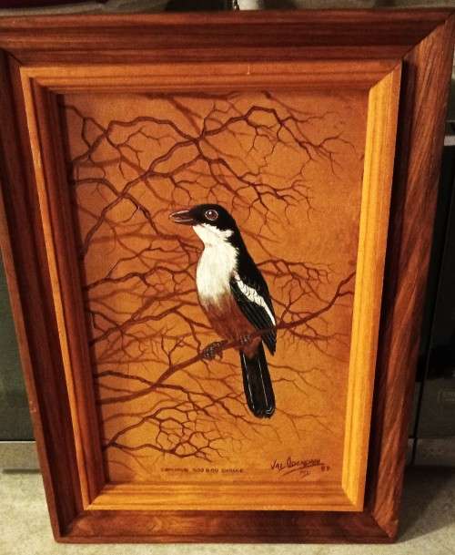 Original oil on burnt kudu leather