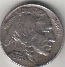 1937 INDIAN HEAD 5 CENT COIN - SCARCE INGOOD CONDITION- PLEASE CHECK SCANS FOR GRADE