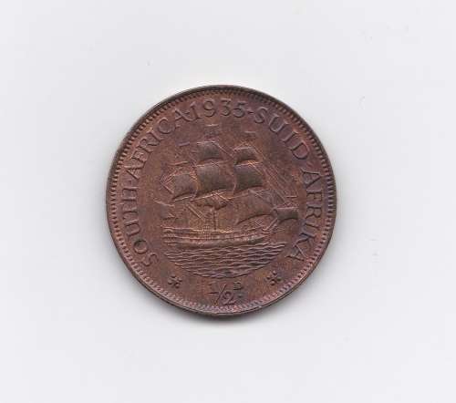 1935 S A U  HALF PENNY  - TOP GRADE WITH LUSTRE - PLEASE CHECK SCANS