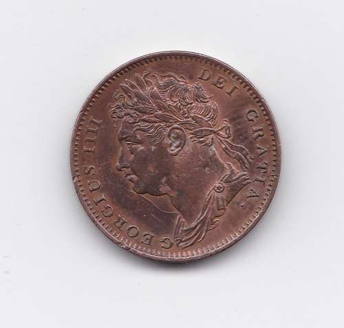 1 x 1825 GREAT BRITAIN  FARTHING - TOP GRADE - RARE - 193 YEARS OLD - PLEASE CHECK SCANS OF COIN